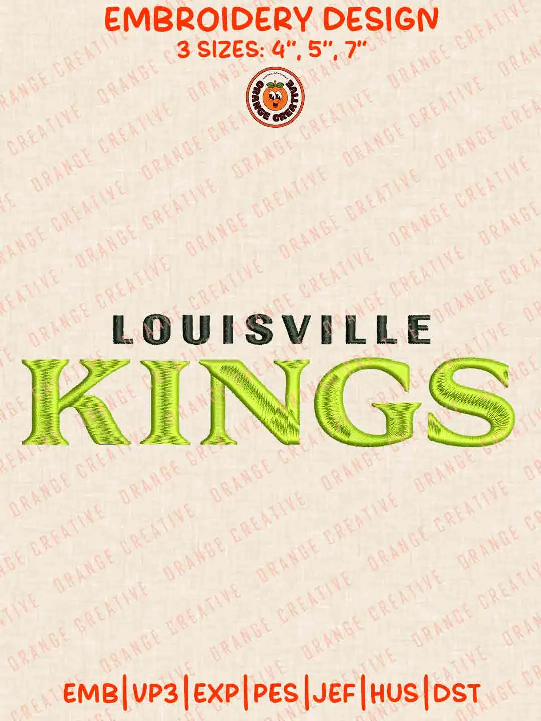 Louisville King Word Embroidery Files, Football League Embroidery Designs, Sport Machine Embroidery Files, 3 Sizes, Custom Sizes, Instant Download