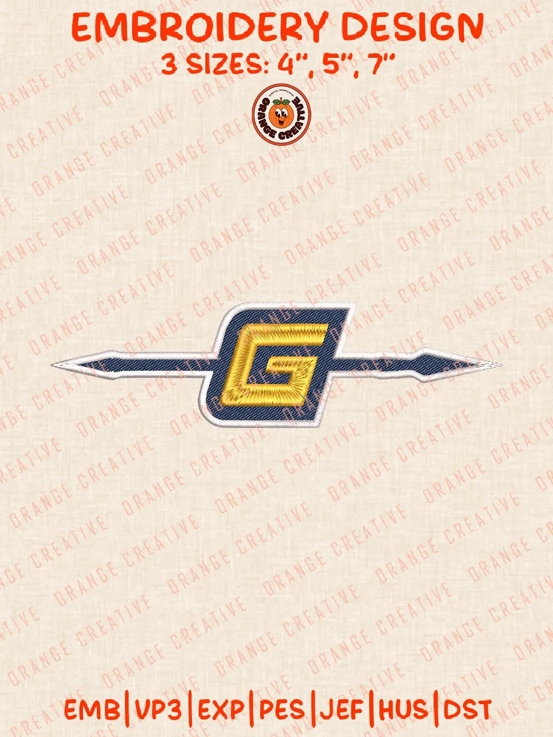 UNCG Spartans Logo Embroidery Design, NCAA Team Logo Embroidery Design, Machine Embroidery Design File, 4 Sizes, Digital Download