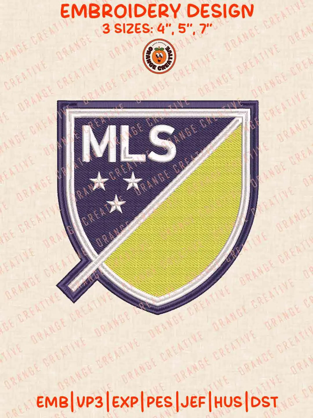 MLS Nashville SC Flag Logo Embroidery Files, Nashville SC Embroidery Designs, League Soccer Machine Embroidery Files, MLS Nashville SC Logo Machine Embroidery, 3 sizes, Digital Download