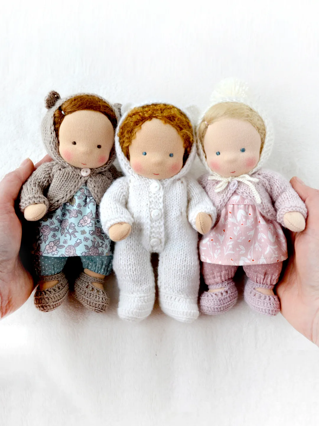 CUSTOM Waldorf doll mini baby 7 inch (18 cm) tall.