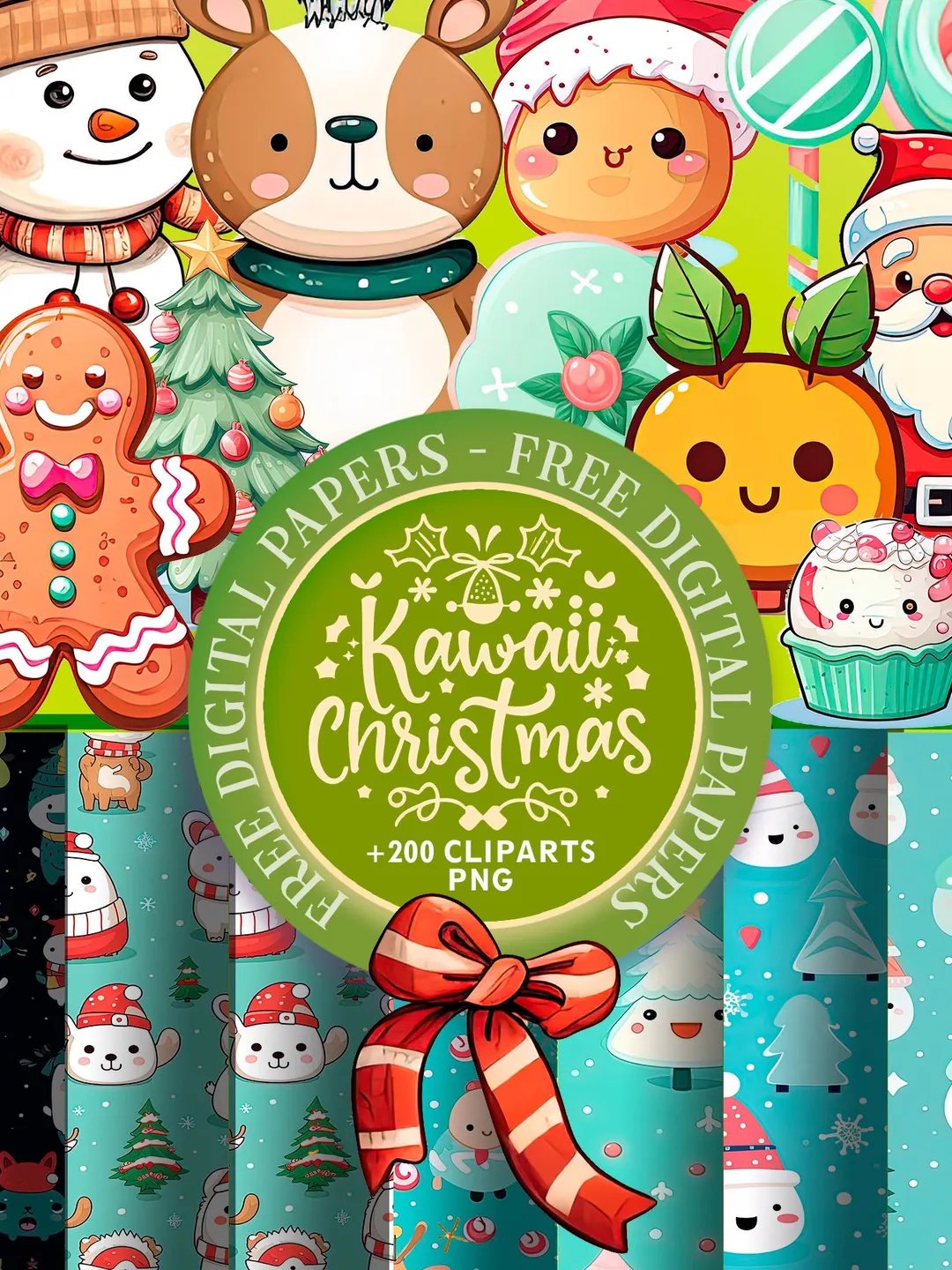 Kawaii Christmas Clipart | over 200 cute Christmas graphics plus free ...