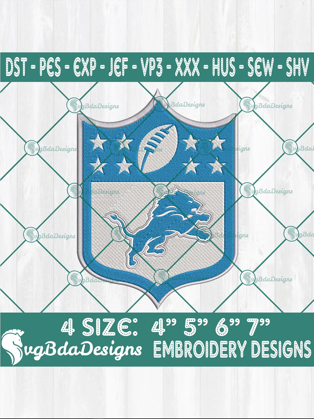 Detroit Lions Logo NFL Embroidery Designs – Show Your Team Pride
