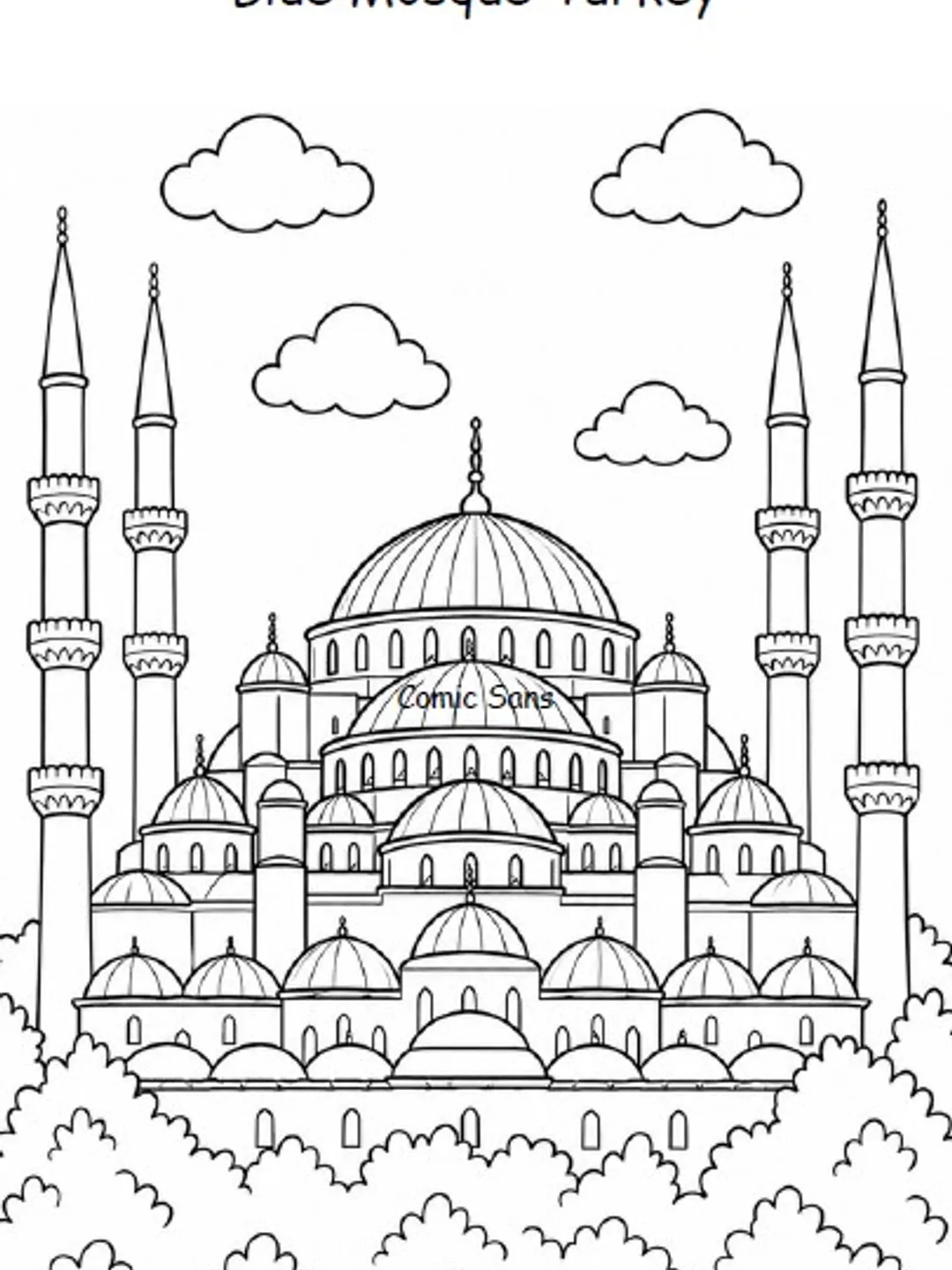 25 Mosques Around the World Printable Coloring Book | All Ages | 25 Pages