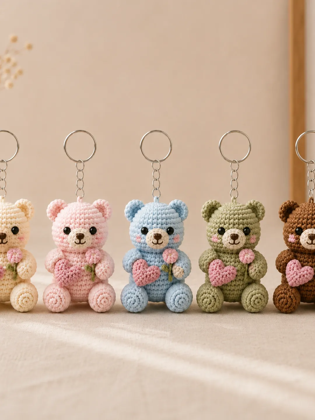 Crochet Bear Keychain Pattern | Amigurumi Teddy with Bow Tie