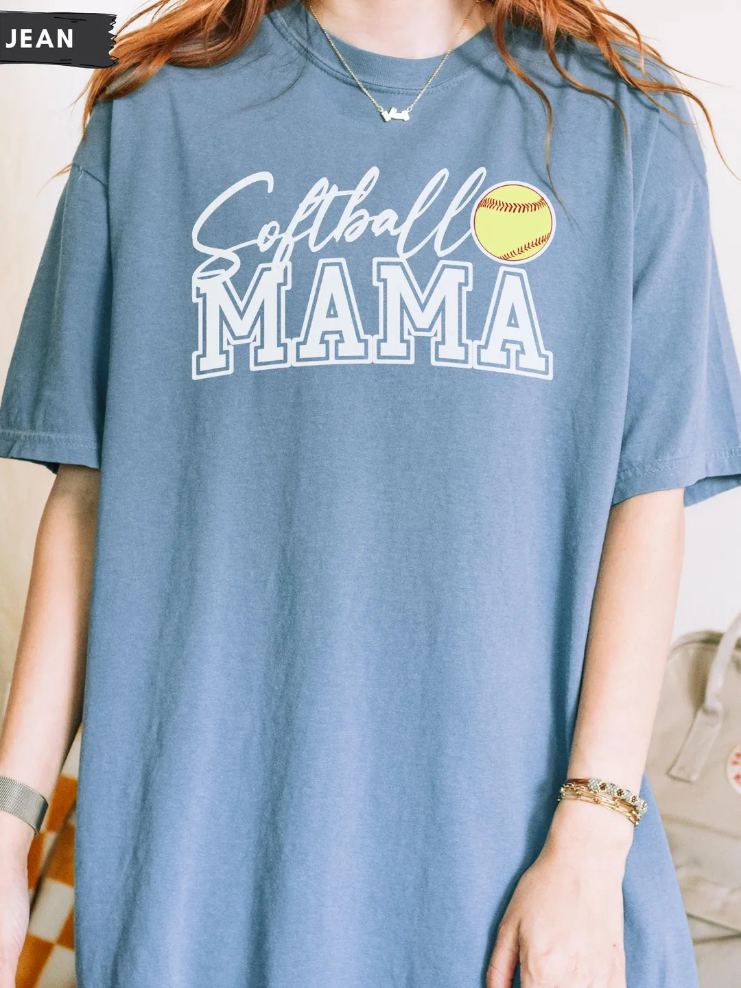 Softball Mama Comfort Colors Tshirt Softball Mom Shirt | Mothers Day/Bday Gift | Custom Sports Mama Tee, Cute Soft Ball Mama CC 1717 T-shirt