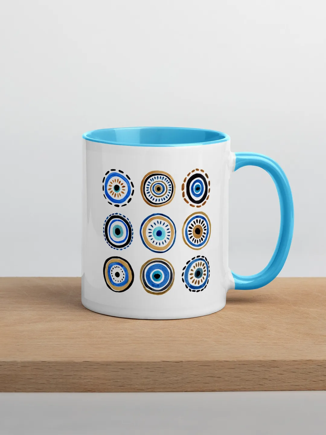 Evil Eye Mug Color Inside Blue Evil Eye Mug Birthday Gift Cute Mug For Her Tea Mug Evil Eye Protection Nazar Mug Cute Mug For Her Tea Cups