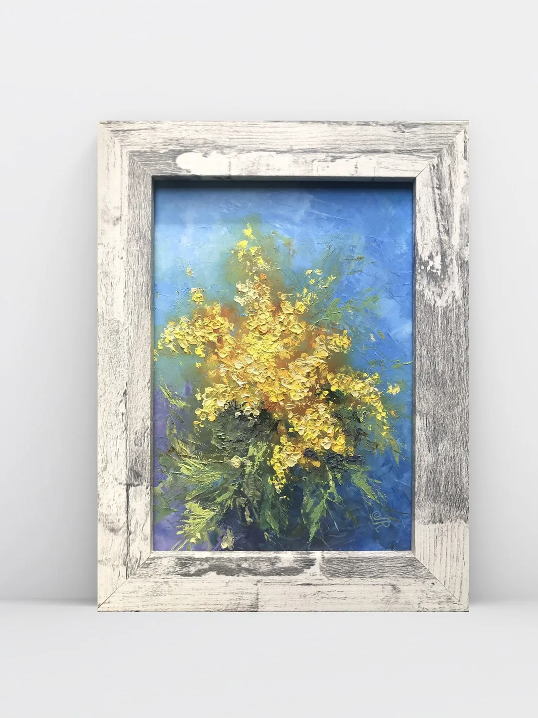 Flowers Painting Original Framed Floral Oil Painting Kitchen Still life