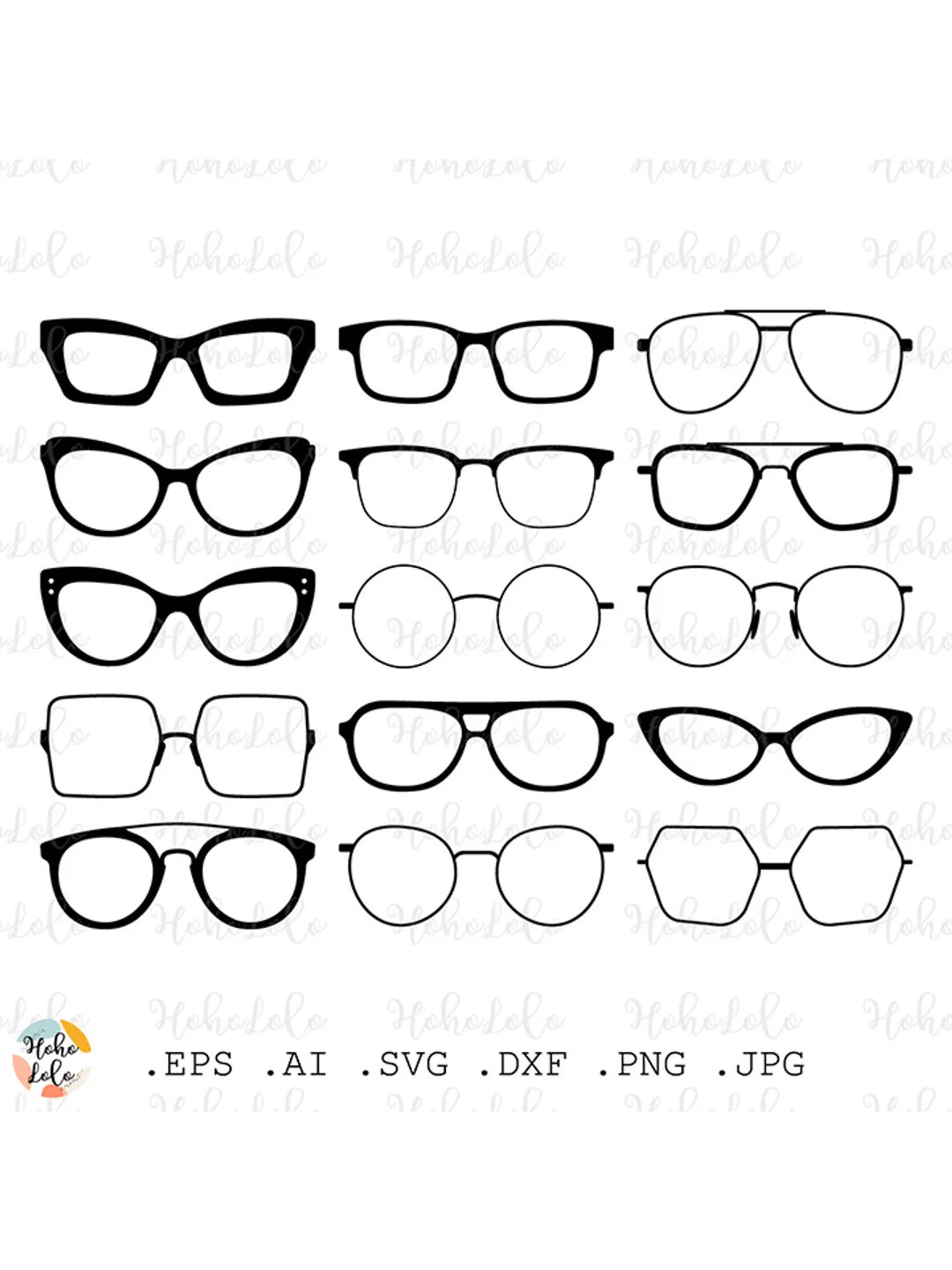 Glasses Svg, Glasses Cricut, Glasses Stencil Template Dxf, Glasses Clipart Png, Glasses Silhouette