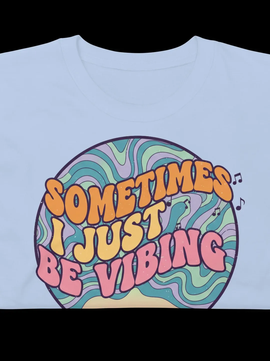 Summer Vibing T-Shirt, 70s Aesthetic Groovy Waves Graphic Tee, Boho Pastel Festival Shirt, Positive Quote Top, Cute Beach Vacation Gift