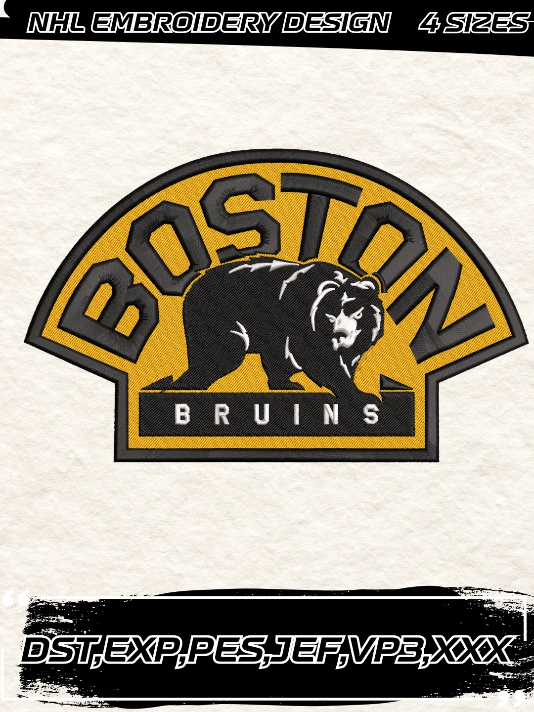 Boston Bruins Alternate Logo Embroidery Designs,NHL Logo Embroidery Files, Machine Embroidery Design File, 4 Sizes,Digital Download
