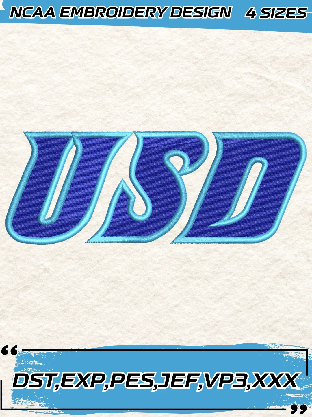 San Diego Toreros Wordmark Logos Embroidery Design,NCAA Logo Embroidery Design,Machine Embroidery Design File,4 Sizes, Digital Download