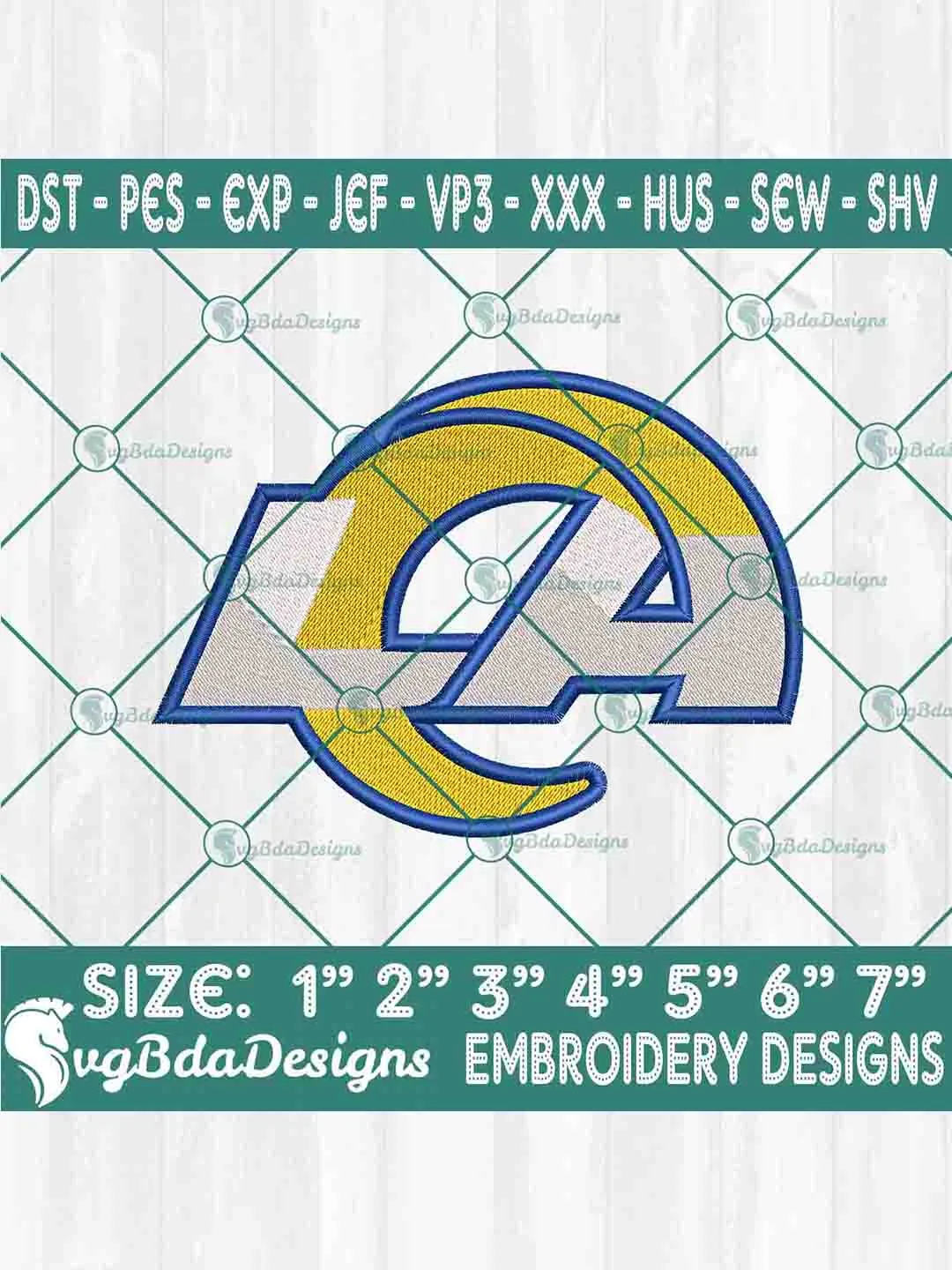 Los Angeles Rams Machine Embroidery Design, NFL Embroidery Machine Designs