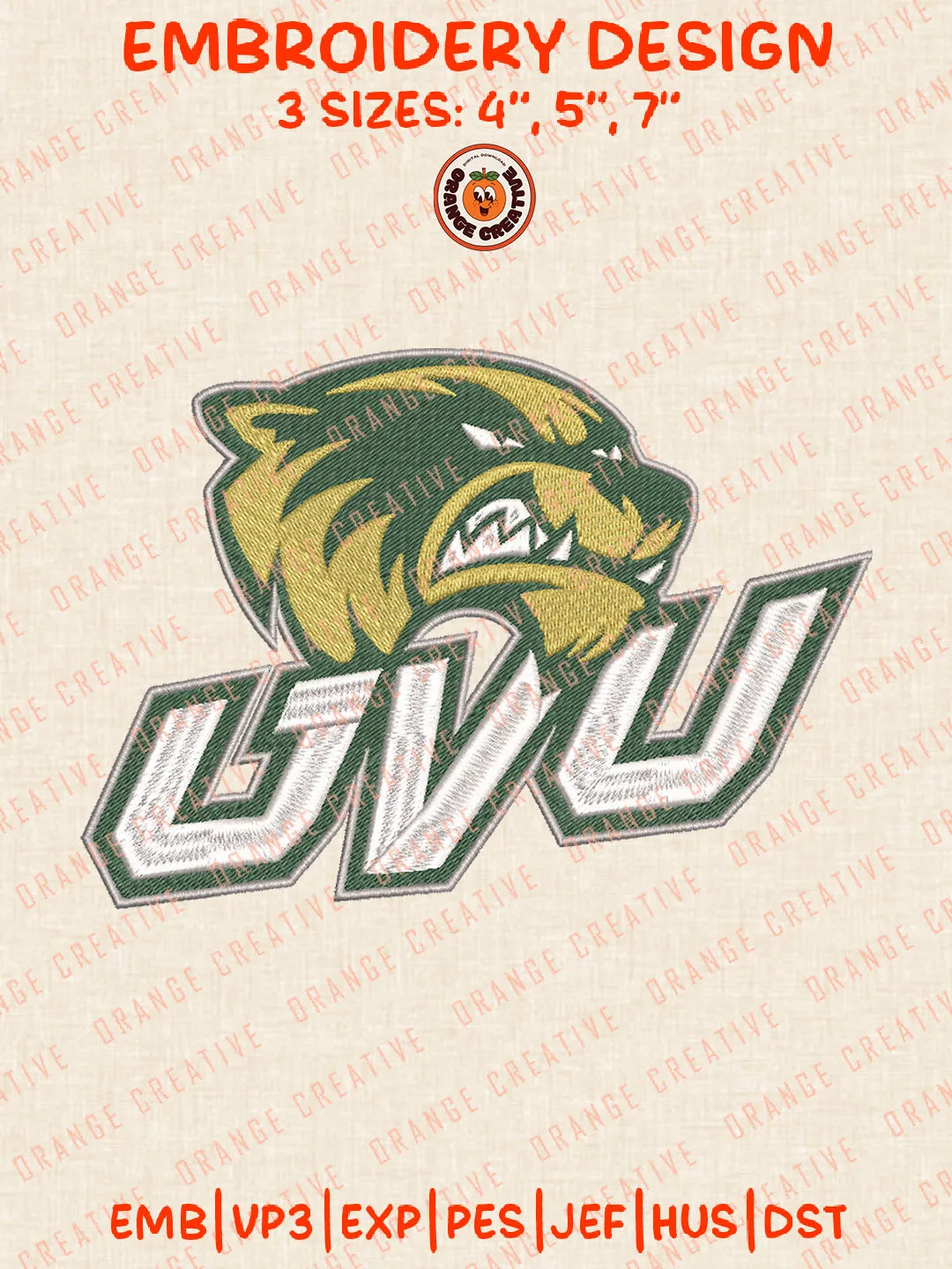 NCAA UVU Wolverines Head Mascot Logo Embroidery Files, NCAA Utah Valley Wolverines Team Embroidery Designs, Football Team Machine Embroidery Files, NCAA Utah Valley Wolverines Machine Embroidery, Digital Download