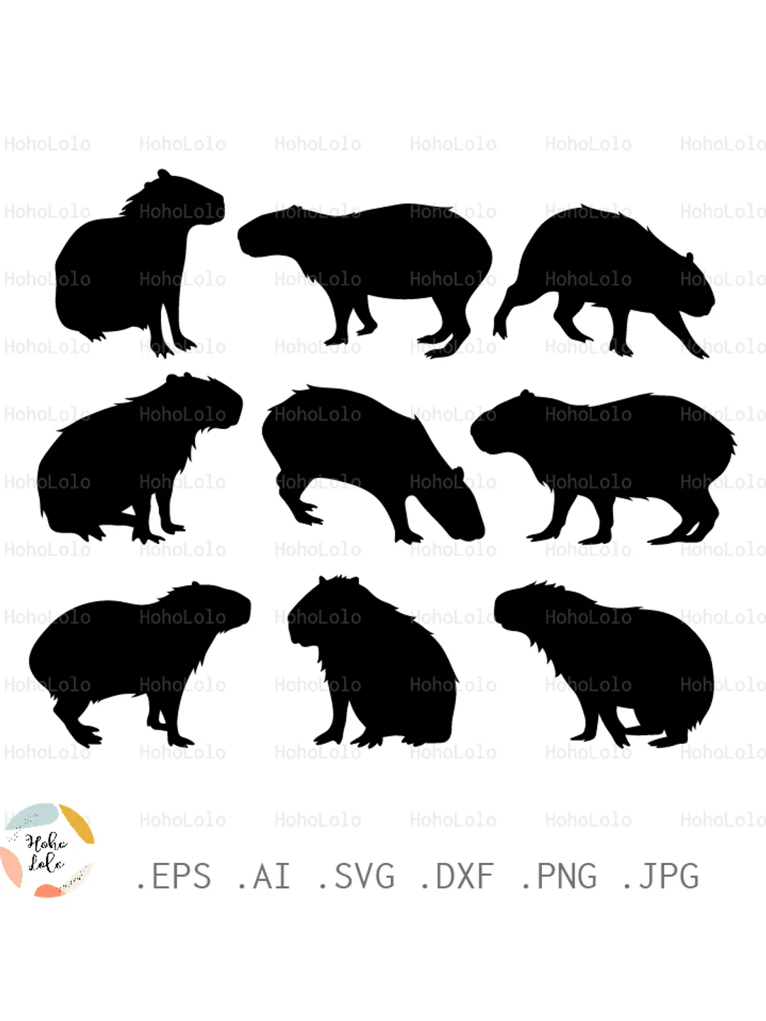 Capybara Svg, Capybara Silhouette, Capybara Cricut, Capybara Clipart Png, Capybara Stencil, Capybara Template Dxf