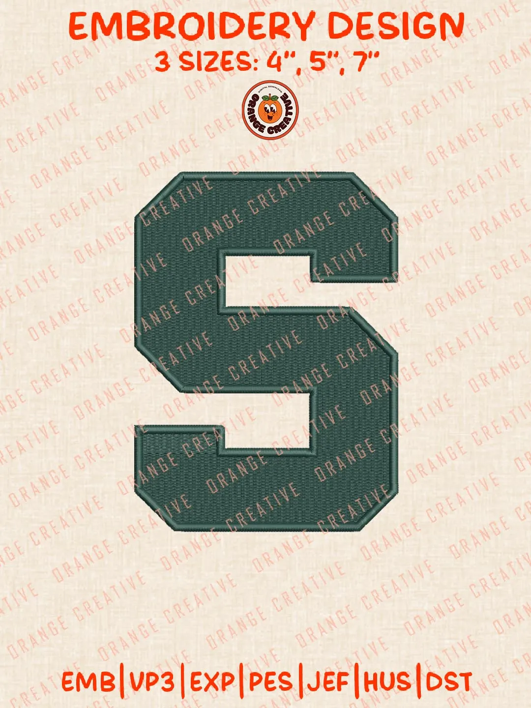 Michigan State Spartans Embroidery Design, NCAA Logo Embroidery Design, Machine Embroidery Design File, 4 Sizes, Digital Download