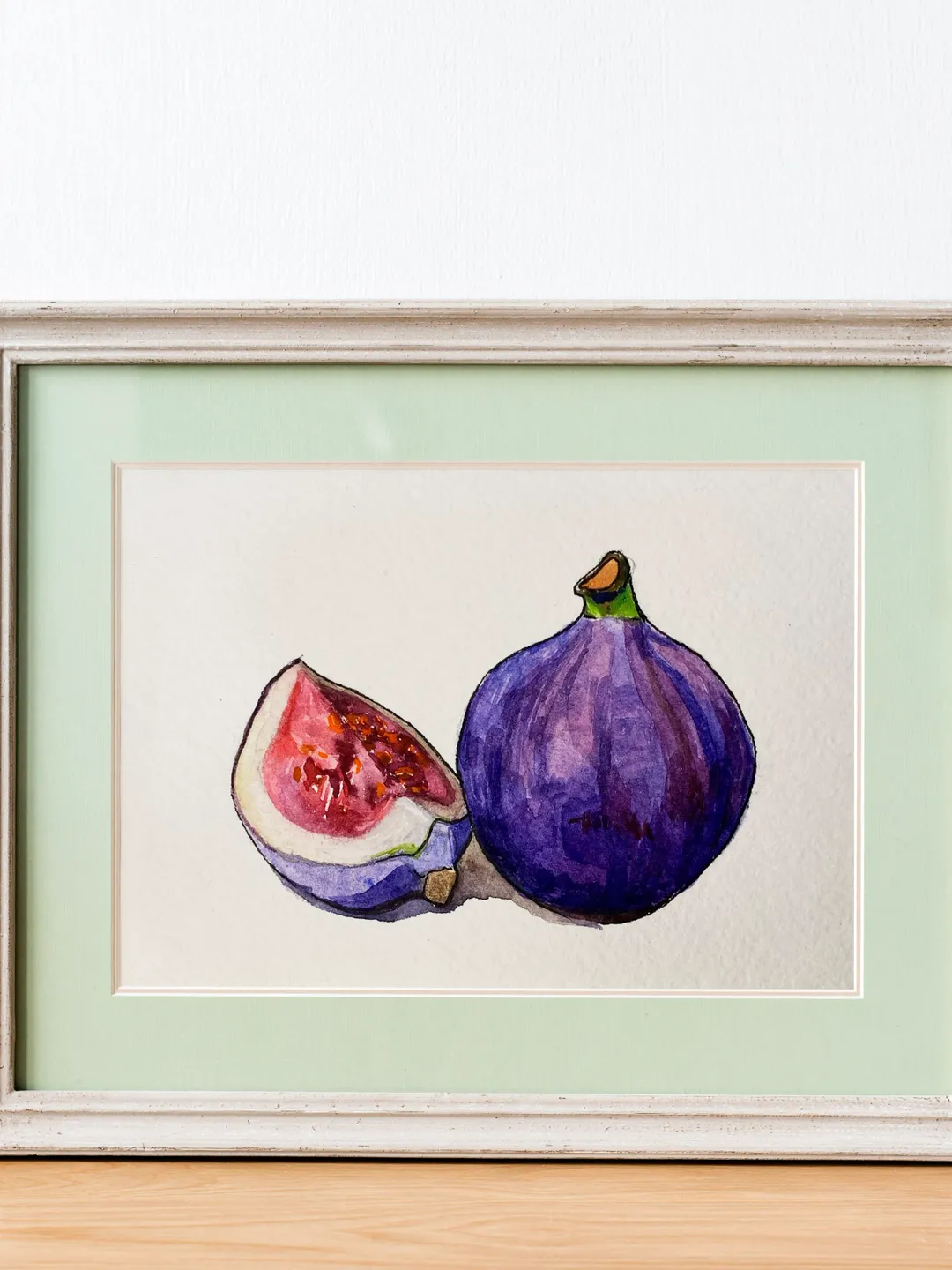 Figs original painting home decor watercolor artwork fruit painting