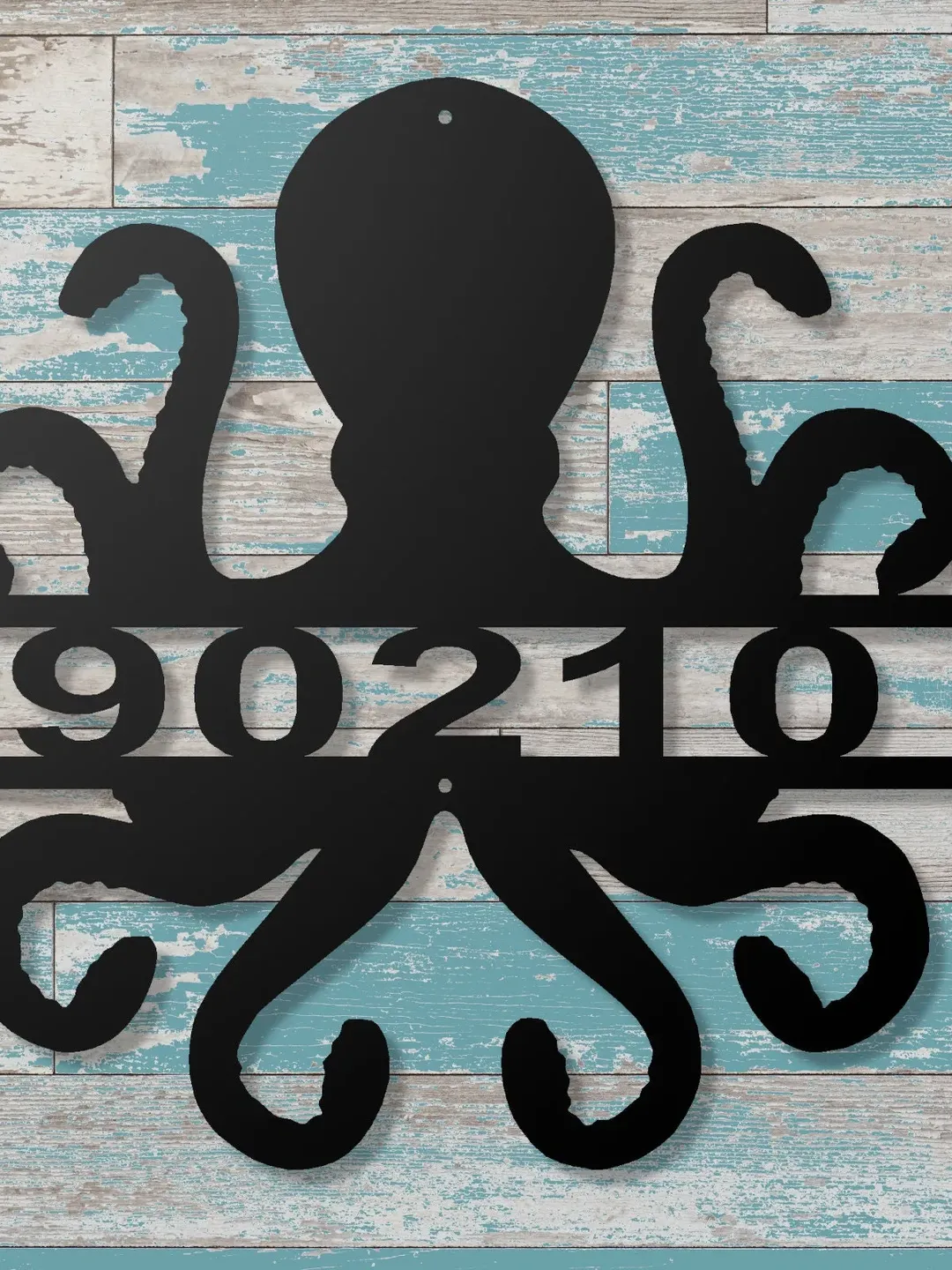 Octopus Address Sign, Beach Decor Metal Octopus Sign, Octopus Street Number sign, Christmas Gift, Porch Decor Sign, Octopus Decor