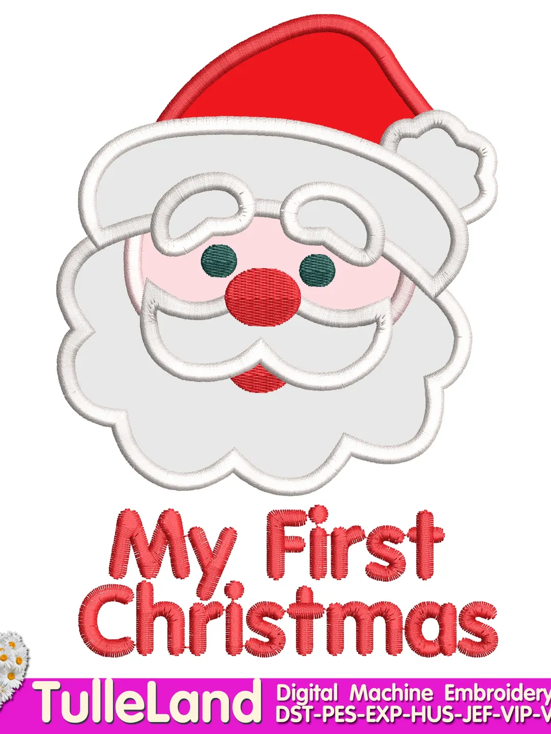 Christmas Santa Baby 1st Christmas Baby Santa Design applique for Machine Embroidery