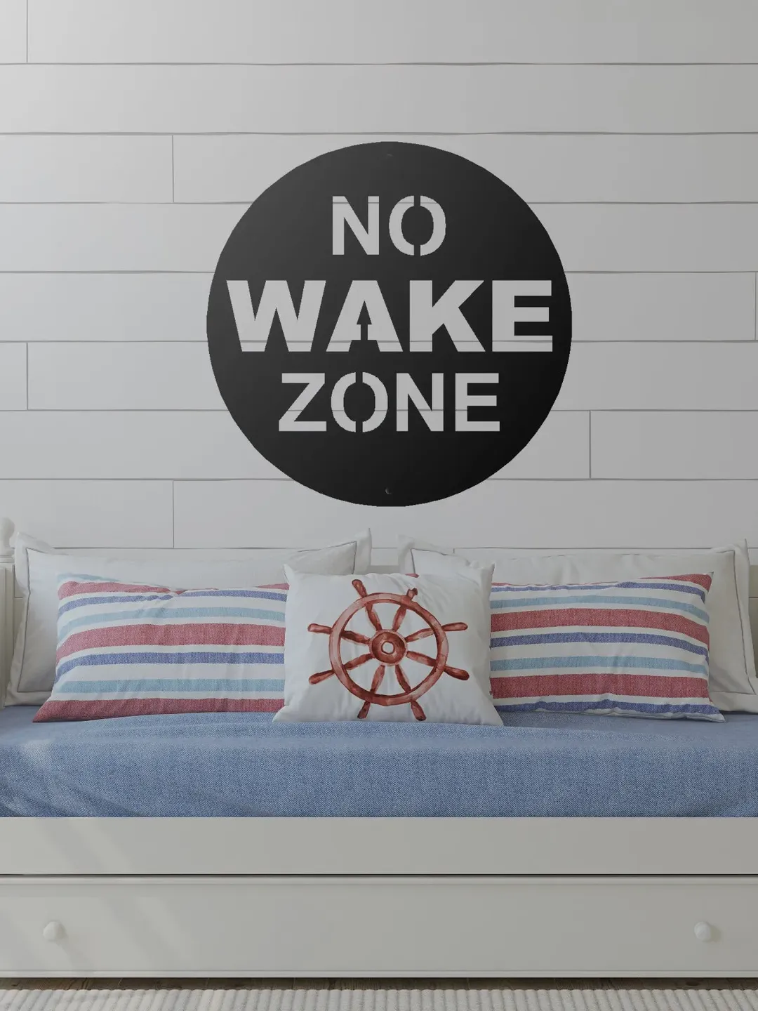 No Wake Zone Metal Sign, Lakehouse Decor, Decorative Beach Decor, Pool or Hot Tub Decor