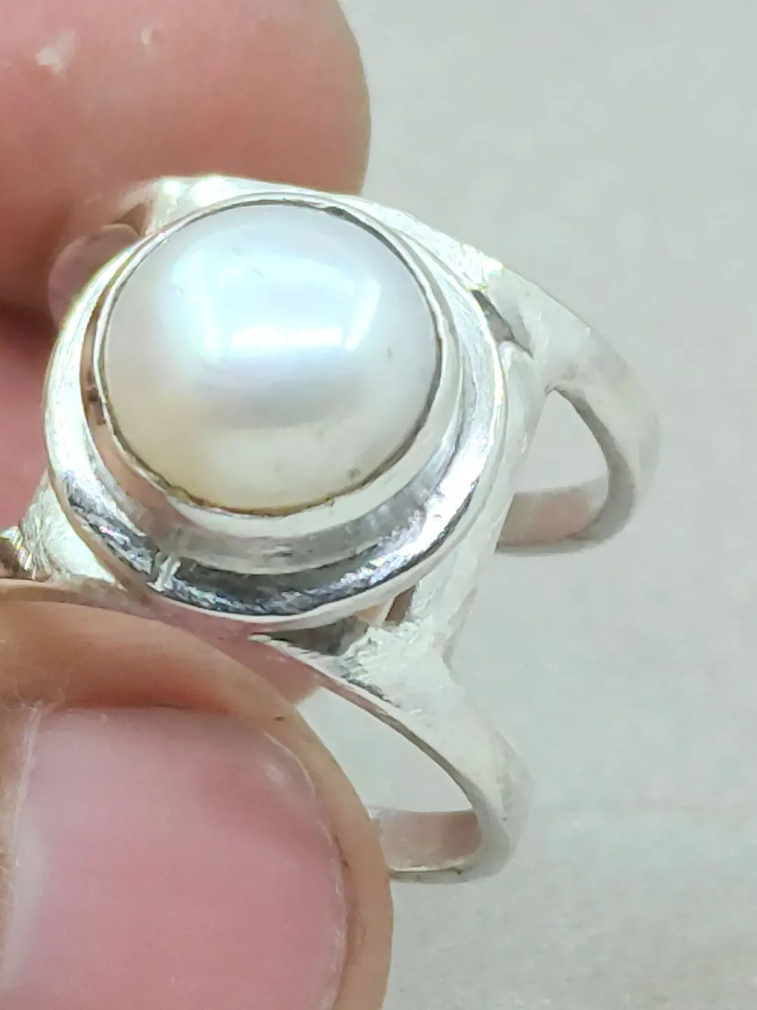 Pearl Band Ring, 925 Sterling Silver Ring, Handmade Ring, Fresh Water Pearl Ring, Handmade Ring, Zodiac Ring, Unisex Ring, Birthstone Ring