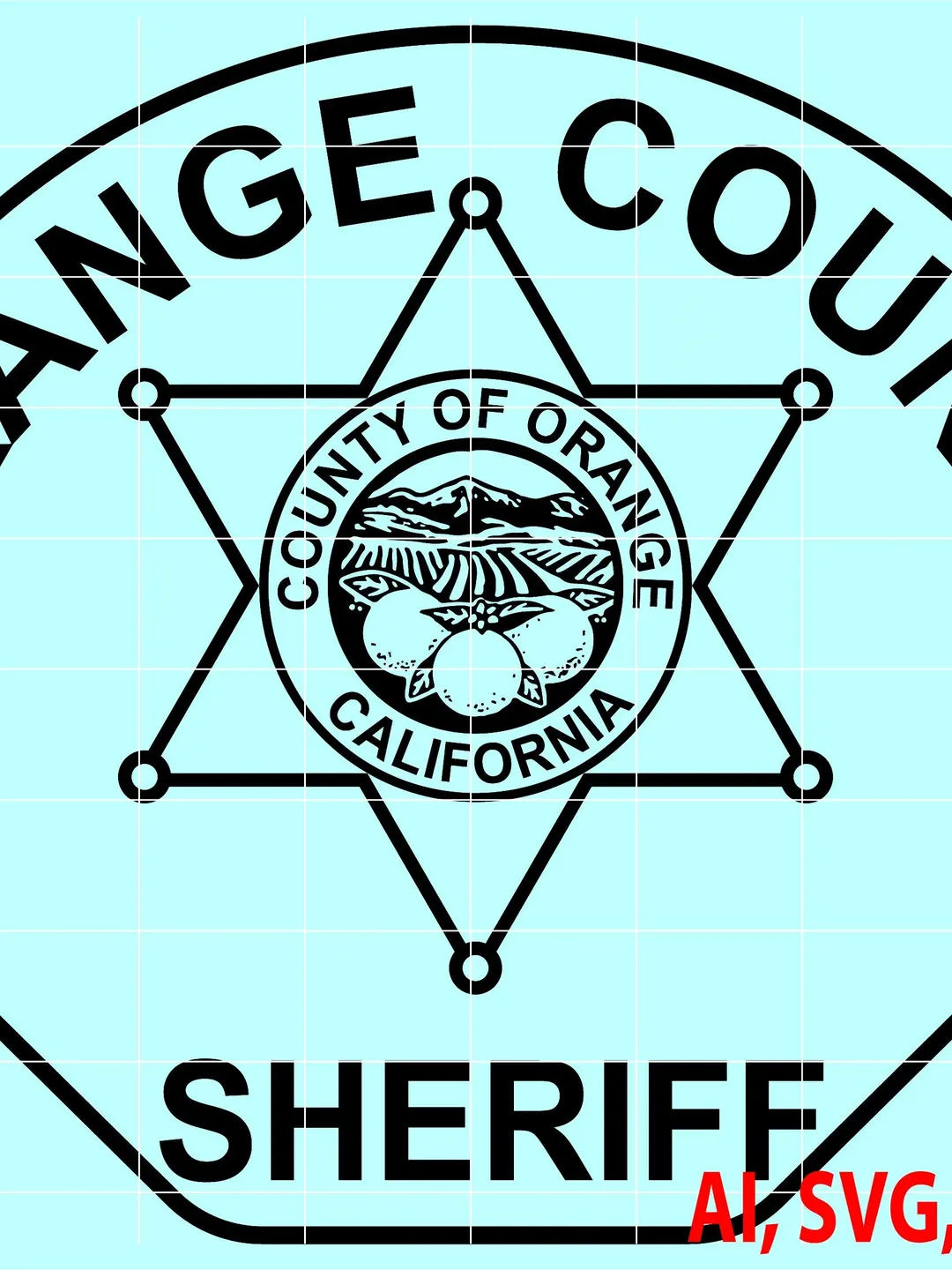 State of California Orange County Sheriff Badge, Logo, Seal