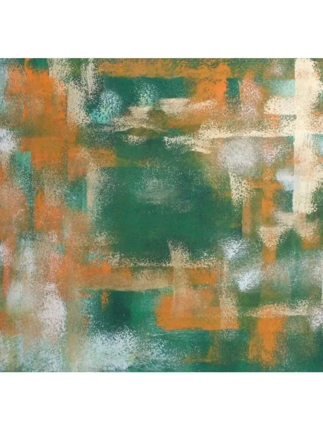 Abstract interior painting original acrylic art green artwork 12" by 16"