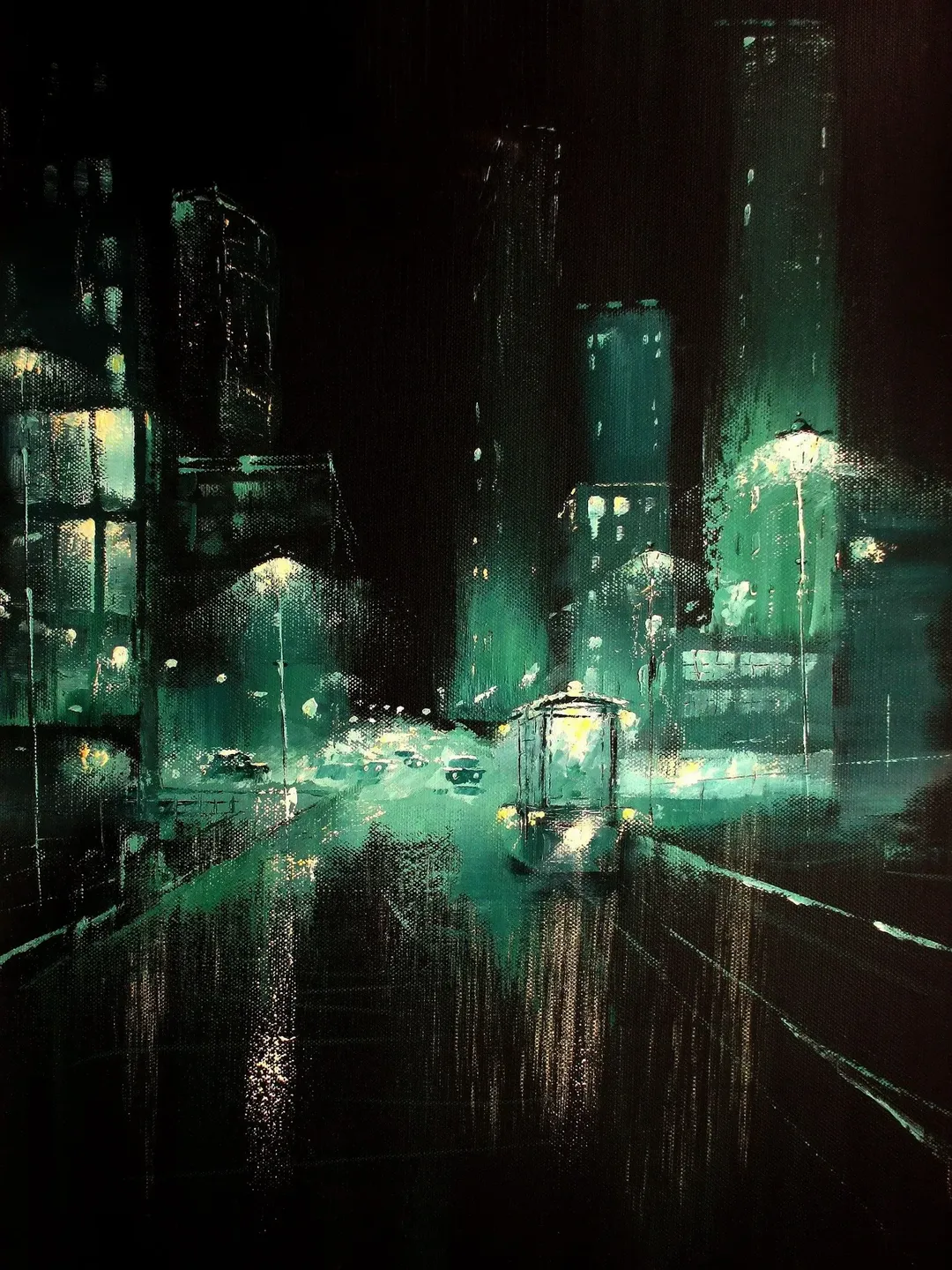 Tokyo Painting ORIGINAL OIL PAINTING on Canvas, Modern City Original Art by "Walperion Paintings"