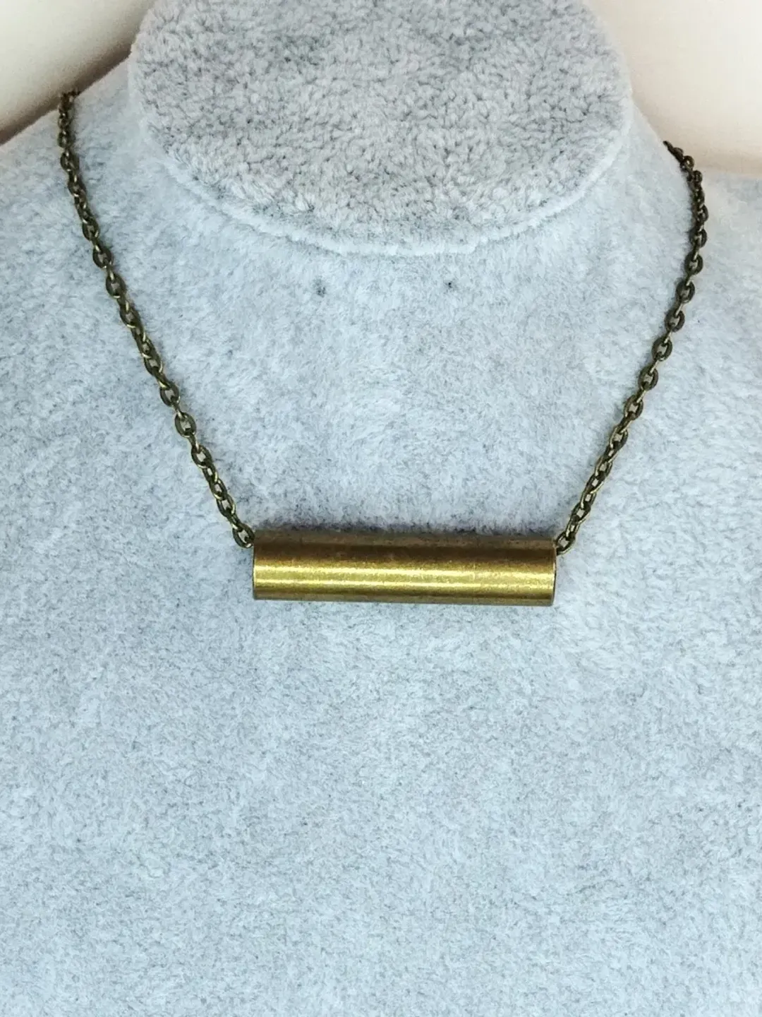 Upcycled brass pendant on chain Industrial necklace men or women Fidget necklace for men