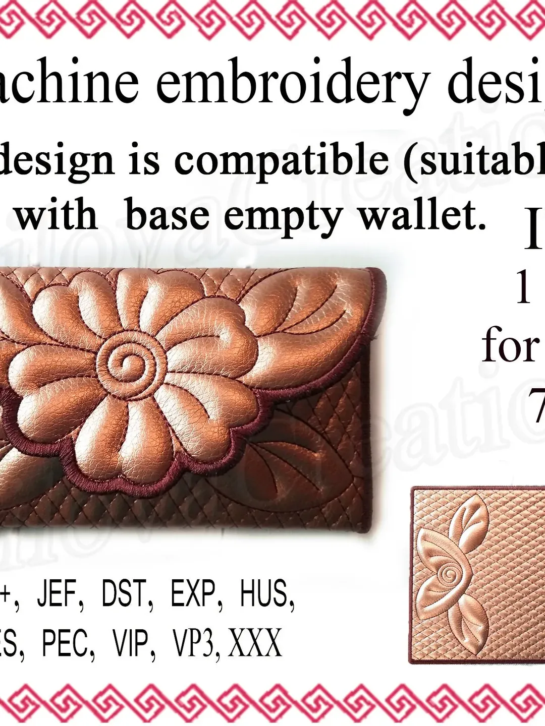 Wallet in the hoop Embroidery designs Flower embroidery pattern Machine Embroidery Design purse phone case Clutch little bag ITH