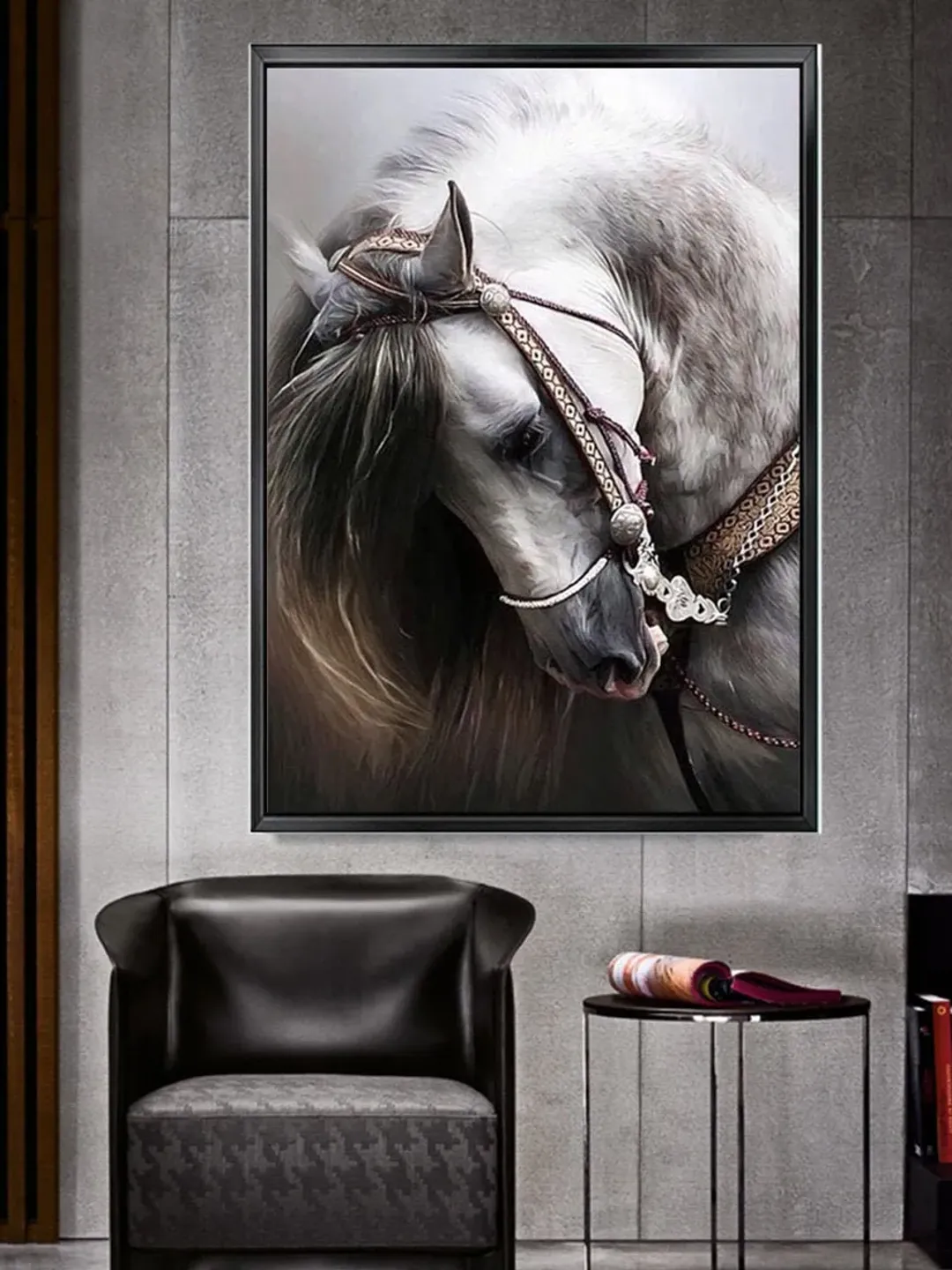 Horse Print on Canvas , Floating Frame Option, Modern Wall Art, Extra Large Canvas Wall Art
