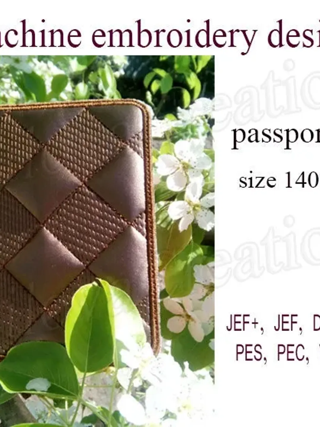 Machine embroidery designs trapunto Passport cover In the Hoop embroidery case ITH wedding embroidery File Instant Download.