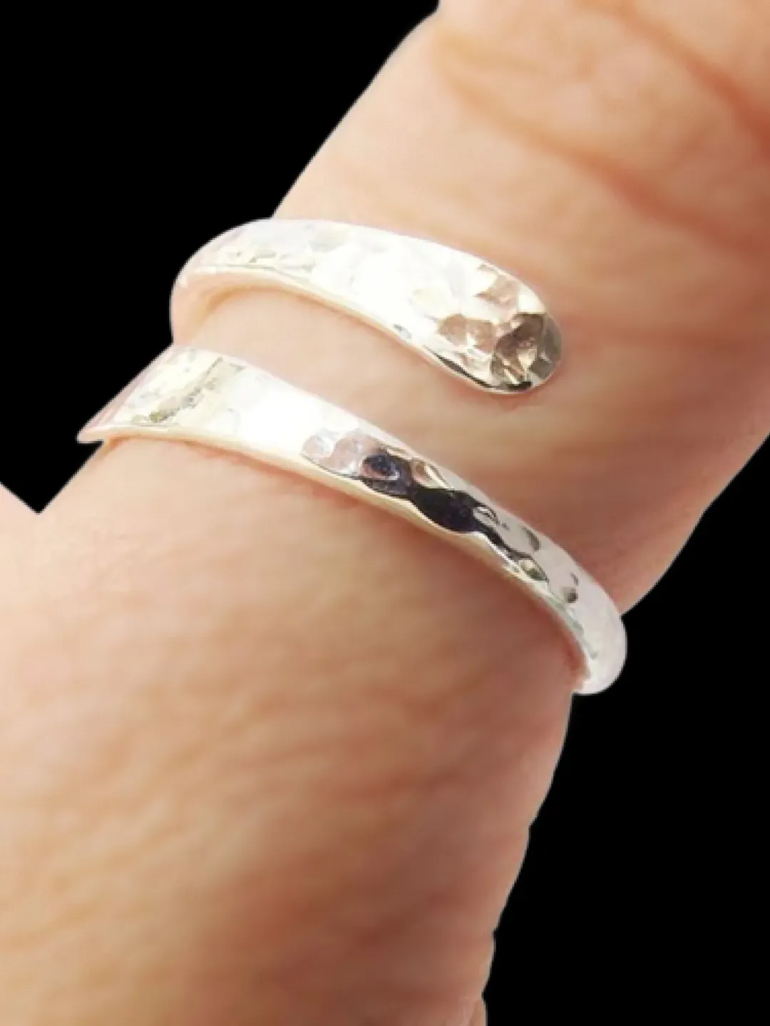 Thumb Ring, Hammered Thumb Rings, Sterling Silver Thumb Ring, Coil, Bypass, Adjustable, Polished 925, Thumb Rings for Women #thumbring Ring