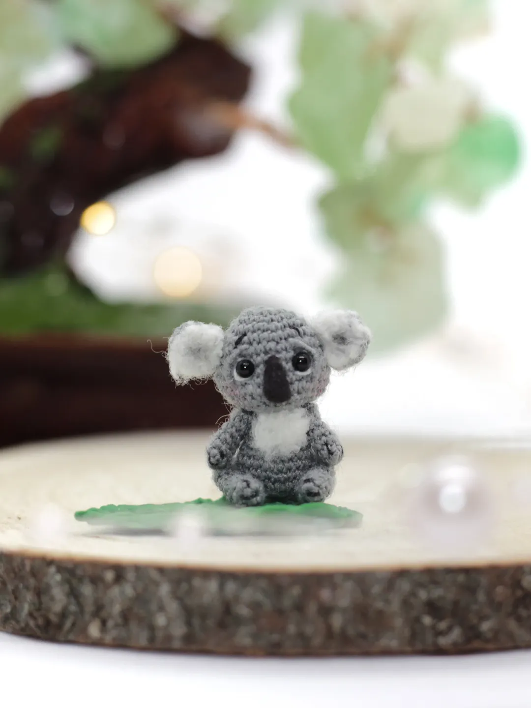 Tiny koala micro crochet animal dollhouse miniatures tiny crochet animals cute small gift for mom miniature koala toy