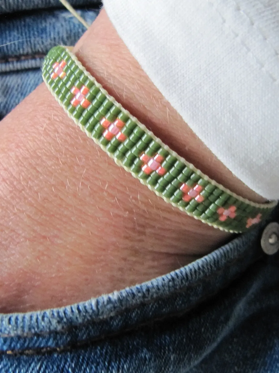 Miyuki bracelet, Bracelets Miyuki delicas, green Miyuki, Boho Miyuki bracelet