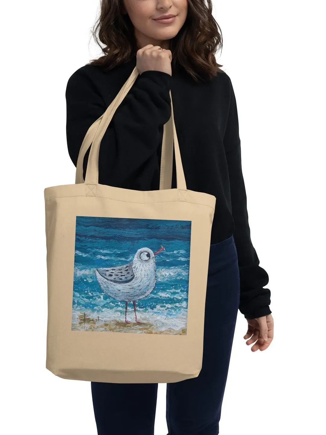 Eco Canvas  Tote Bag Double-sided, different pictures on the sides, Aesthetic Women shoulder Bag, Women Tote Bag Canvas, Casual Shopping Bag
