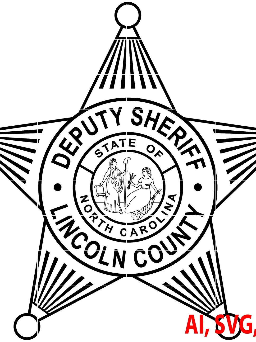 Sheriff Badge, Wyoming County Deputy Sheriff Badge, Logo, Seal
