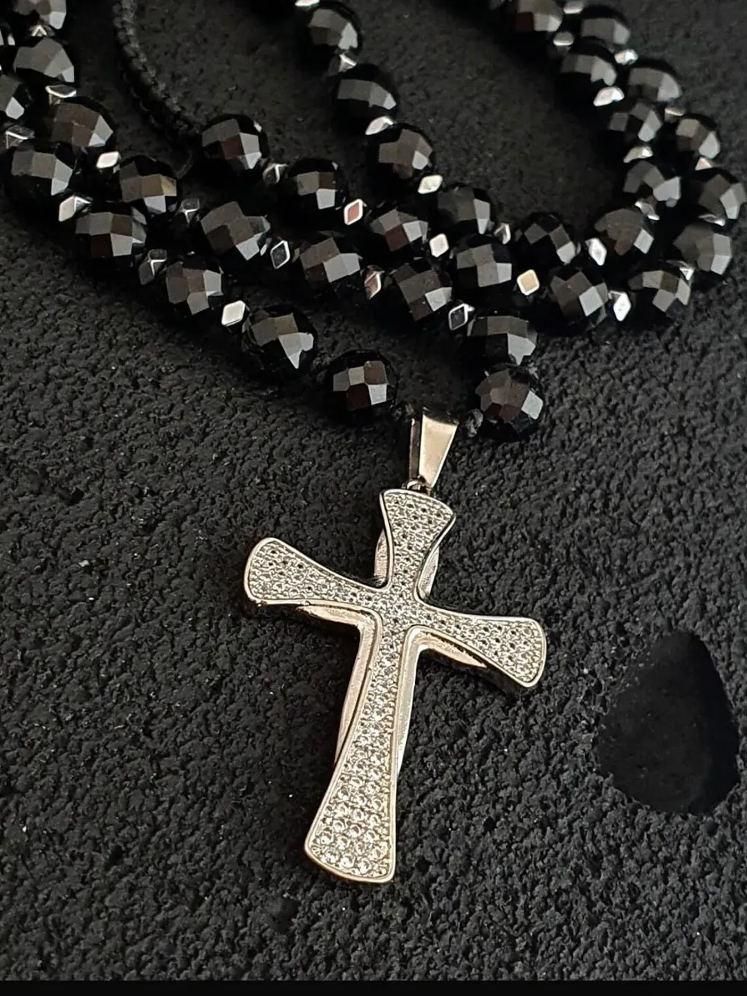 Charming Black Tourmaline Necklace, Stainless Steel Cross Pendant, Advent day gifts, Prayer Accessorize, Highquality Jewelry, Quality beads