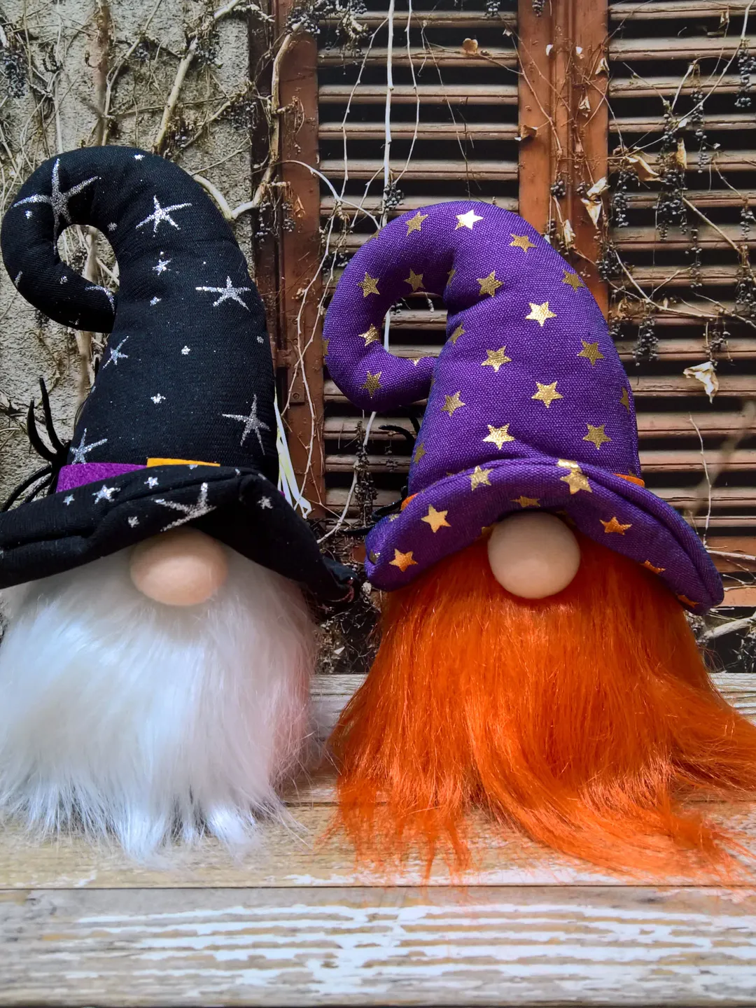 A pair of Witch gnomes, Halloween decoration gnome, Halloween outdoor decor, Home decor, Gift idea, Halloween gift,