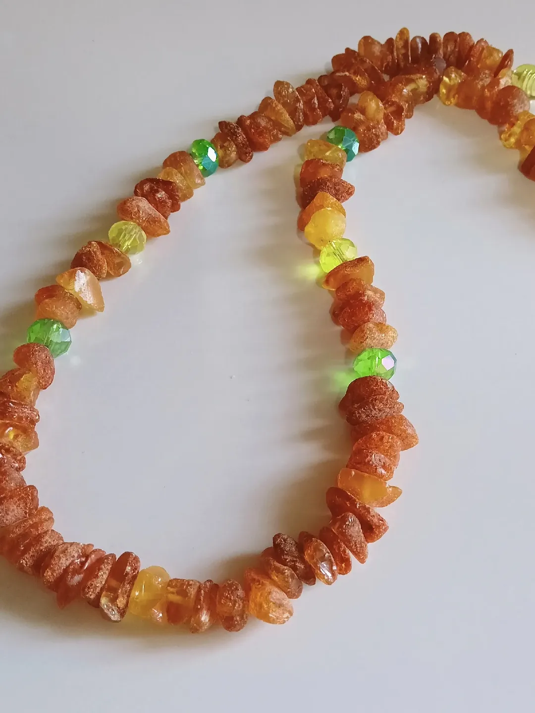 Baltic Raw amber necklace Amber jewelry
Gift for women girl teenager Healing Gemstone necklace with yellow green glass
free shipping