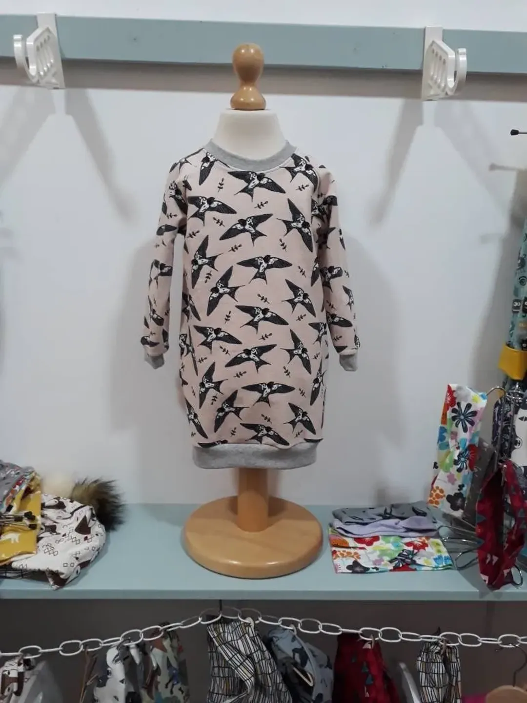 Organic swallows sweatshirt jumper dress