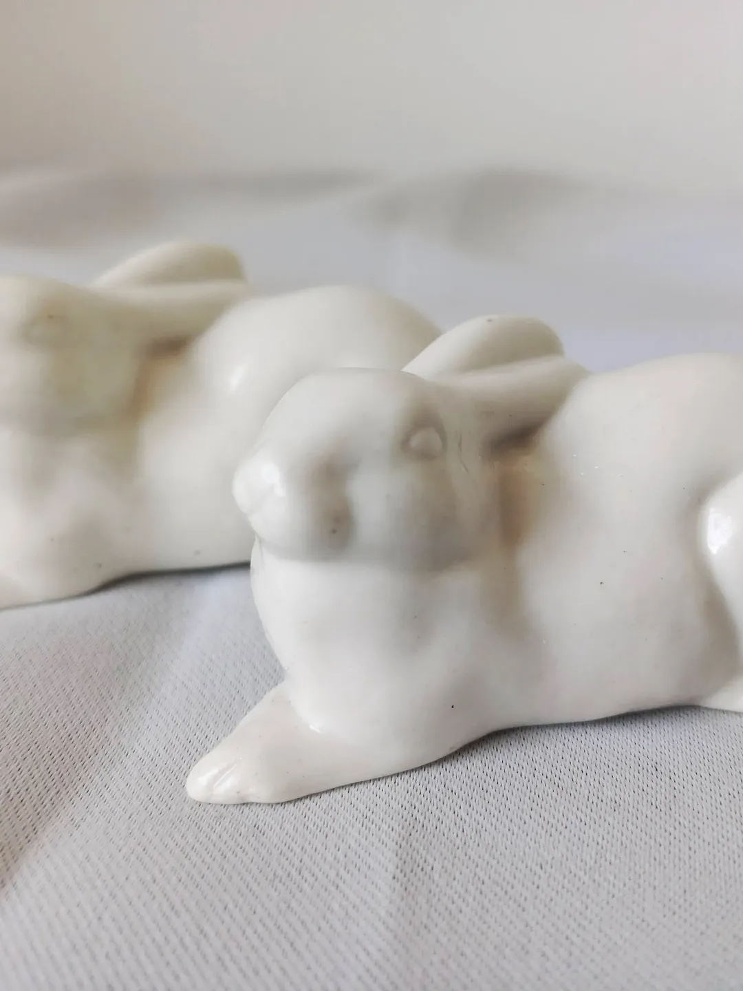Porcelain Rabbit Figurines Collectible Rare Soviet Figurine 1960s Vintage Porcelain Rabbit