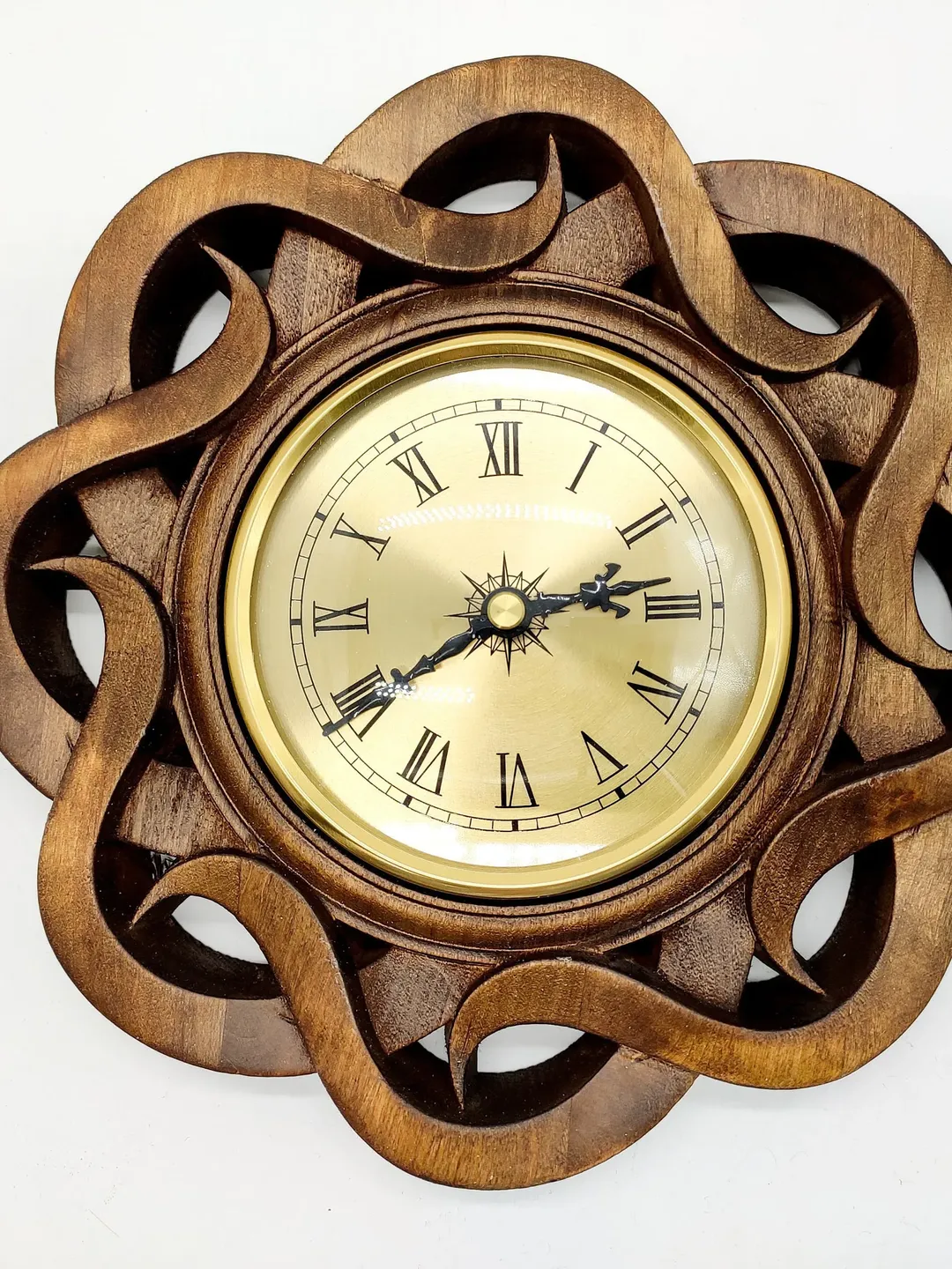 Large wall clock, Rustic wall clock, Wooden clock, Wooden wall clock, Wooden Carver Panel, Wooden wall decor, carved wood wall art