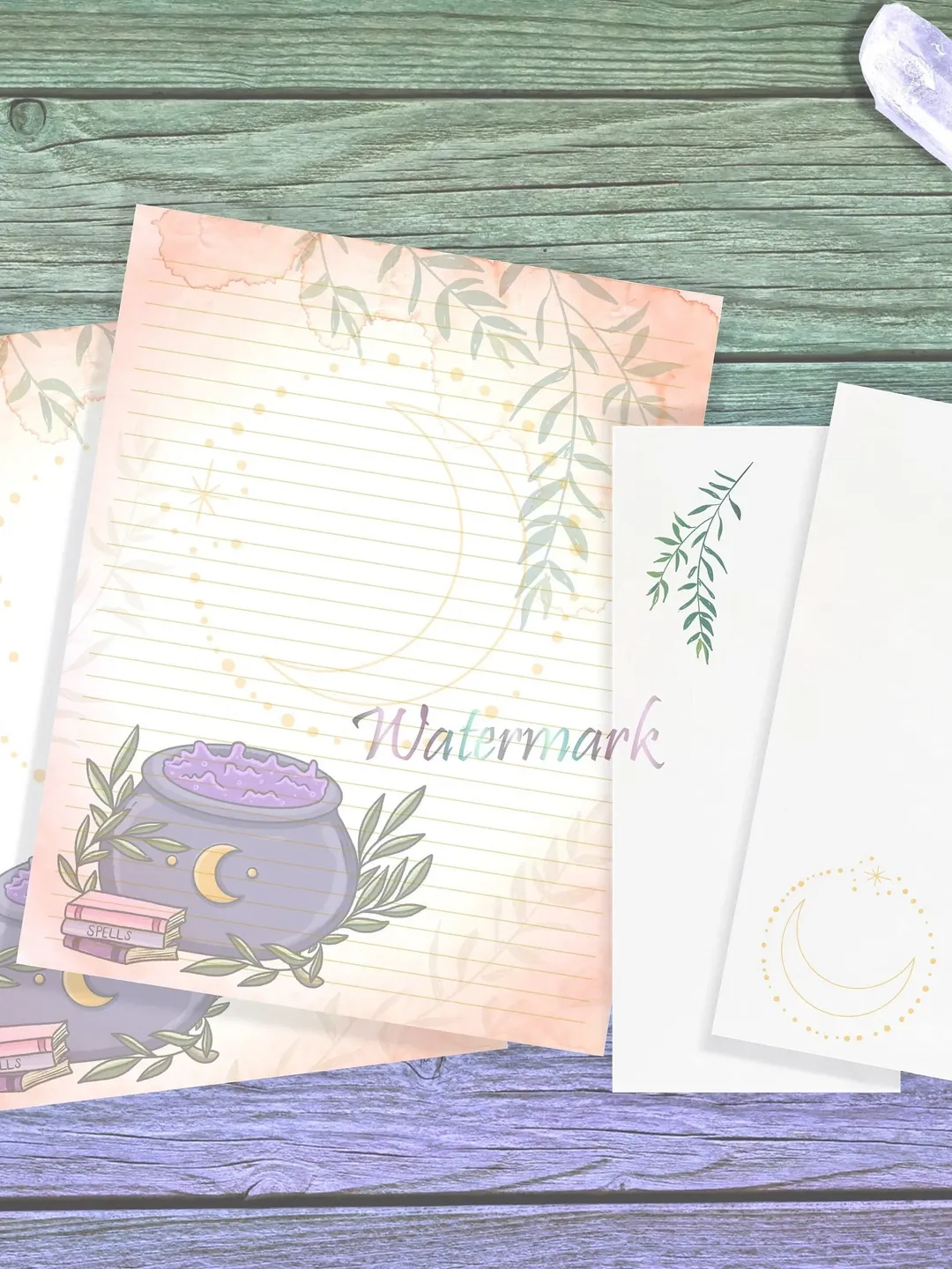 Moon Cauldron Writing Paper | Cauldron Stationery Set | Spell Paper | Witchy Letter Paper | Witch Page | Grimoire Paper | Potion Paper Set