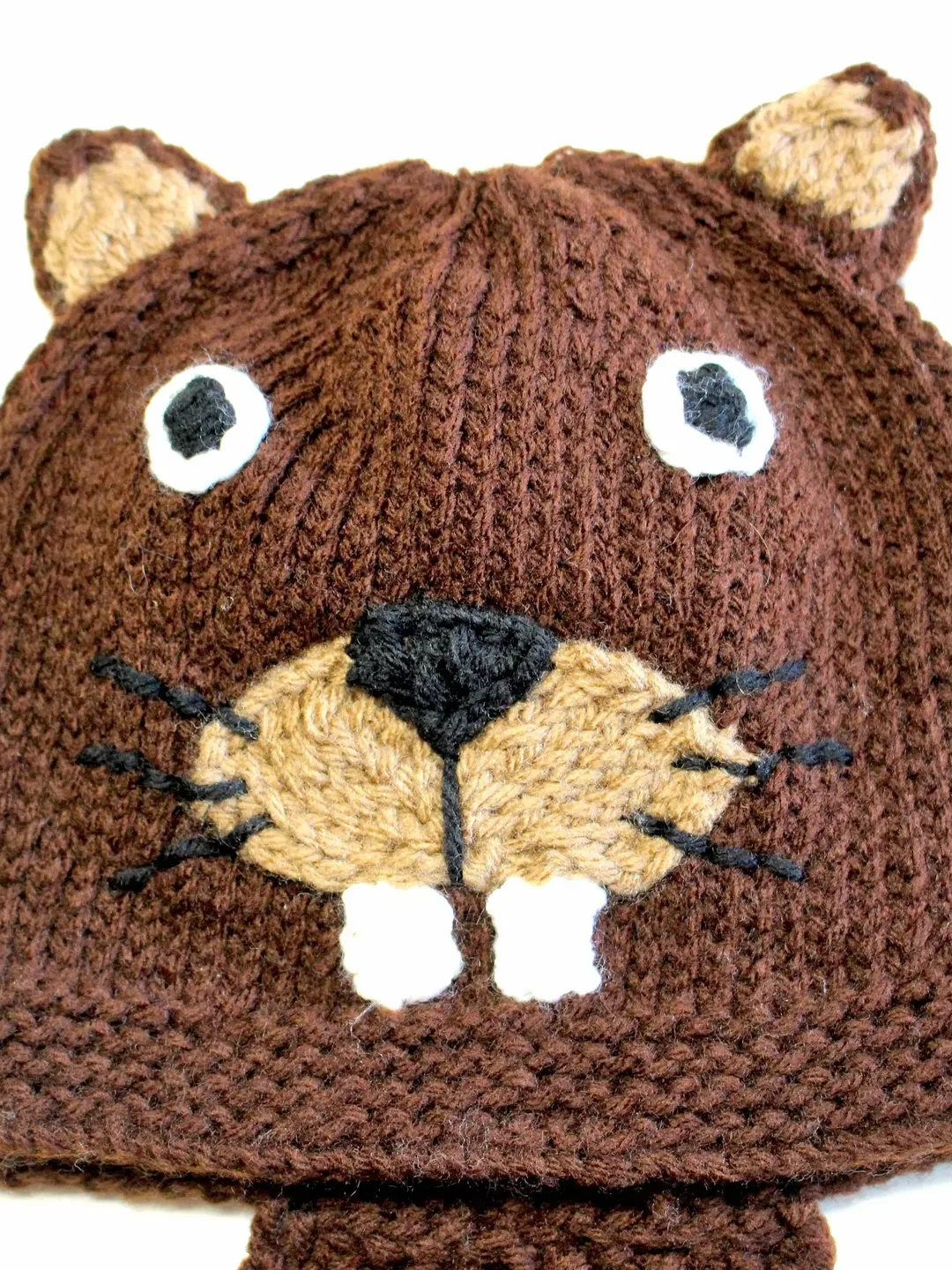 Knit Yarn Beaver Hat, Halloween Costume Ideas for Kids and Adults, Knitted Winter Hats for Children, Crochet Animals for Babies, Animal Face