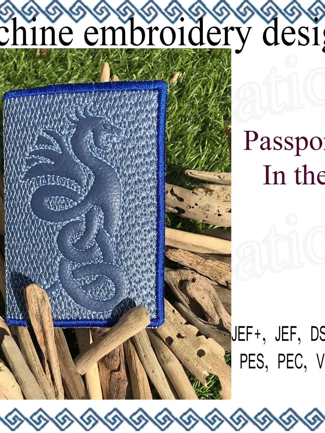 Machine Embroidery Designs In The Hoop Embroidery Projects In The Hoop Machine Embroidery Designs ITH Dragons Passport cover Holder Trapunto