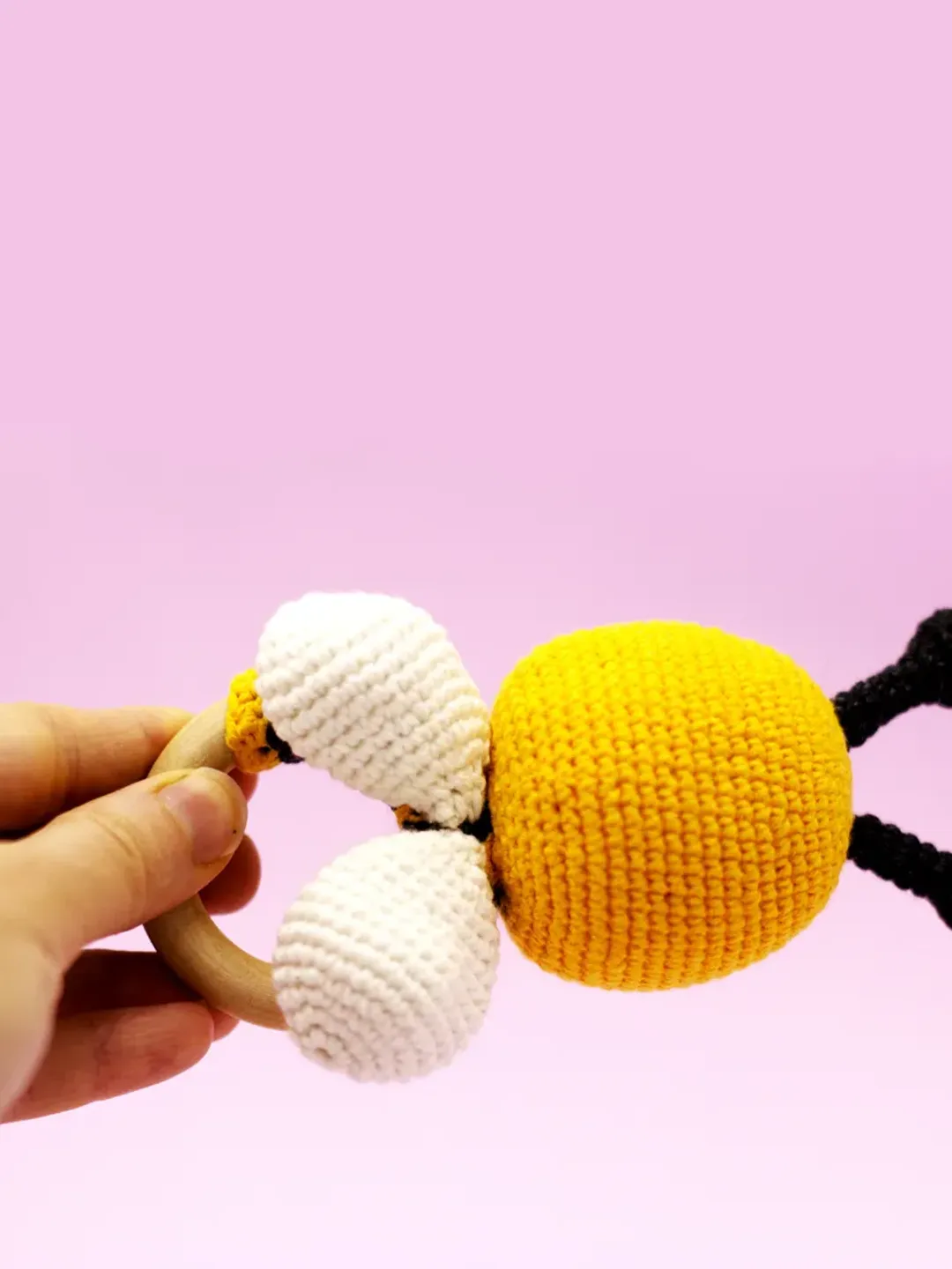 Baby rattle honey bee, bee teething toy, bumble bee sensory toy, bumble ...