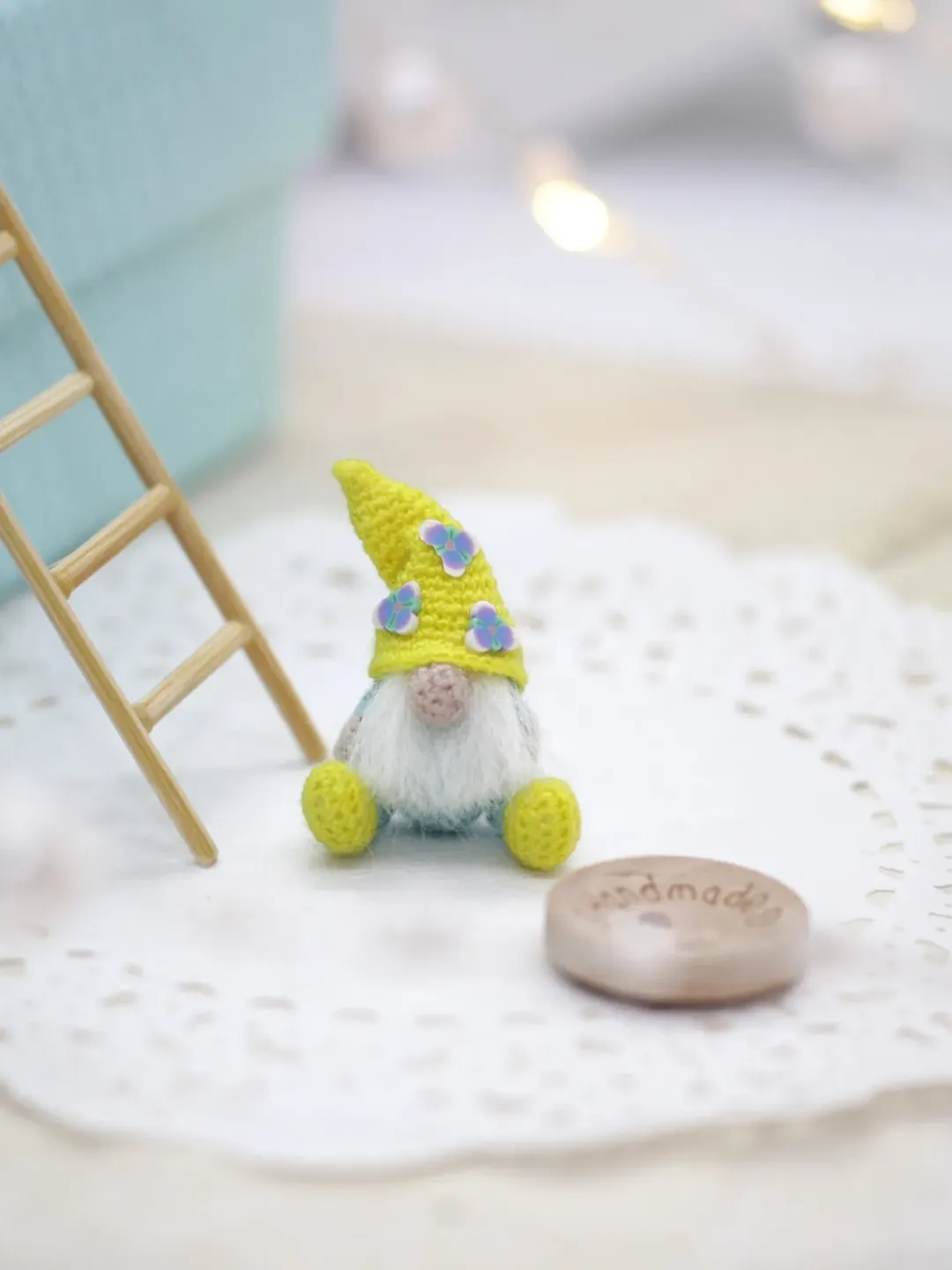 Easter gnome miniature crochet toy dollhouse miniature easter decor handmade micro crochet gift for sister