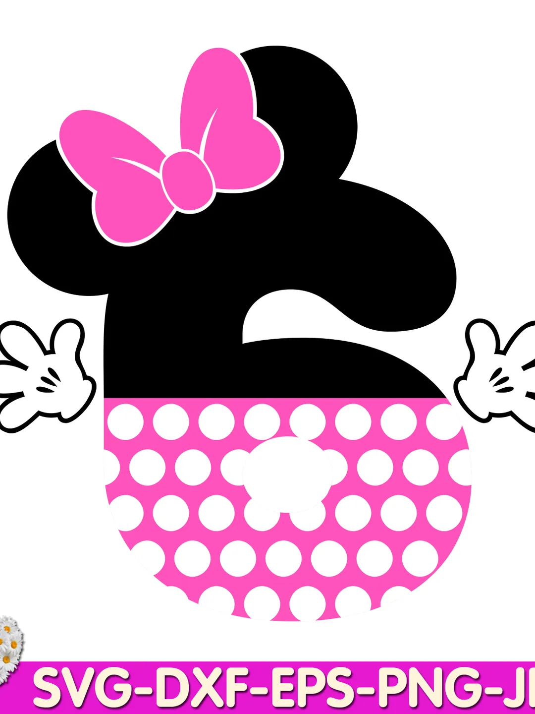 Mouse Number six mouse Birthday Oh Toodles Girls number sixth digital design Cricut svg dxf eps png ipg pdf cut file