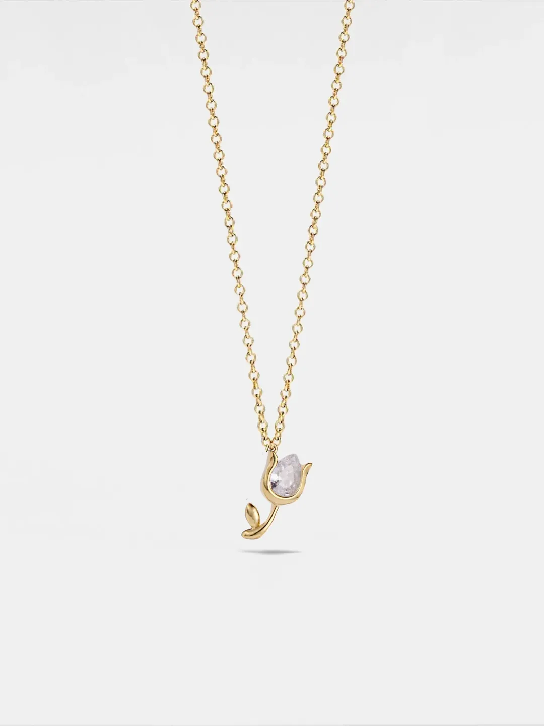 PERIMADE Dainty Tulip Flower Necklace • Gold Tulip Pendant Necklace • Sterling Silver Friendship Jewelry • Trendy Best Friend Gift