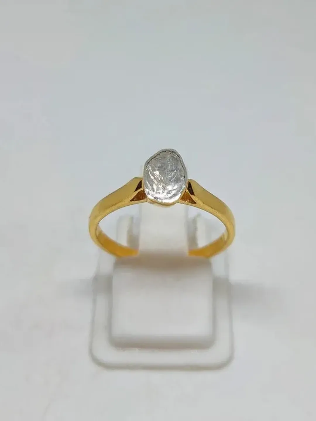 Natural Polki Diamond Ring, Uncut Diamond Polki Ring, Sterling Silver Ring, Diamond Polki Jewelry, Victorian Ring, Engagement Ring